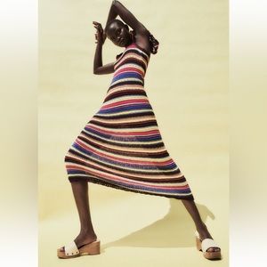 Zara crochet maxi stripe dress